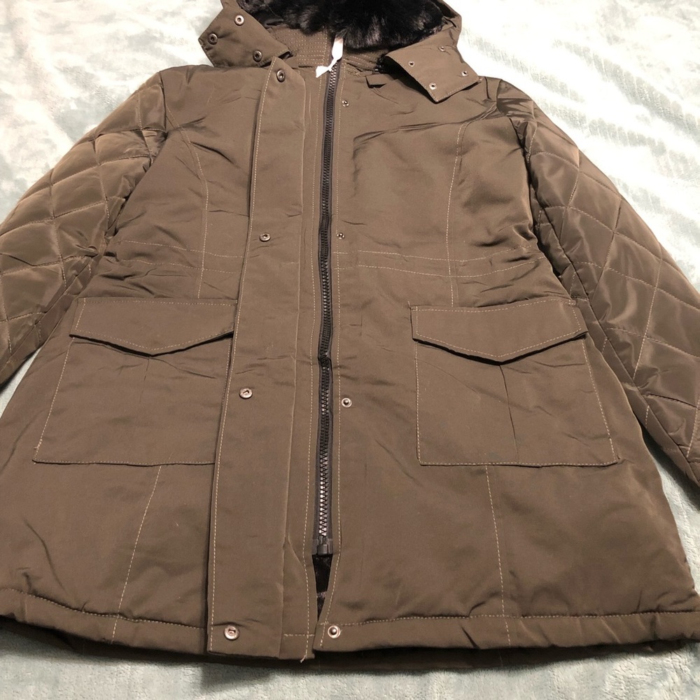 Coalition LA heavyweight quilted arm jacket olive - Picture 4 of 12